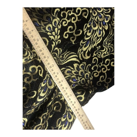 Unbranded Womens Cap Sleeve Midi Lace Dress Gold Floral Pattern Lined Size XXL - Picture 9 of 9